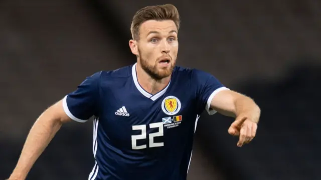 Stephen O'Donnell in action for Scotland