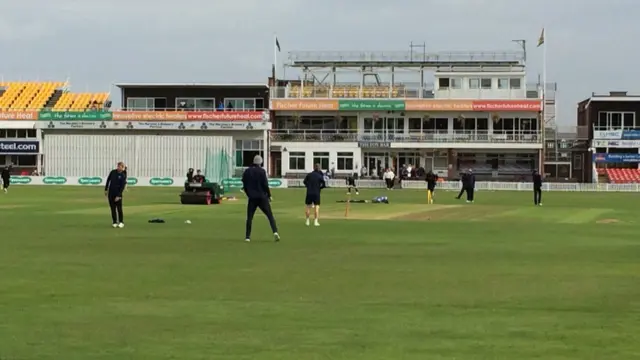 Warming up at Leicestershire