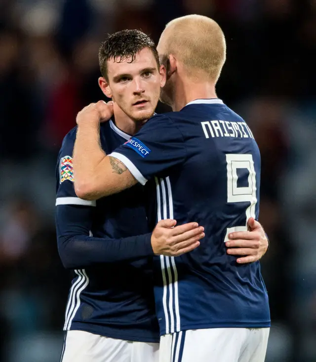 Scotland captain Andy Robertson and Steven Naismith