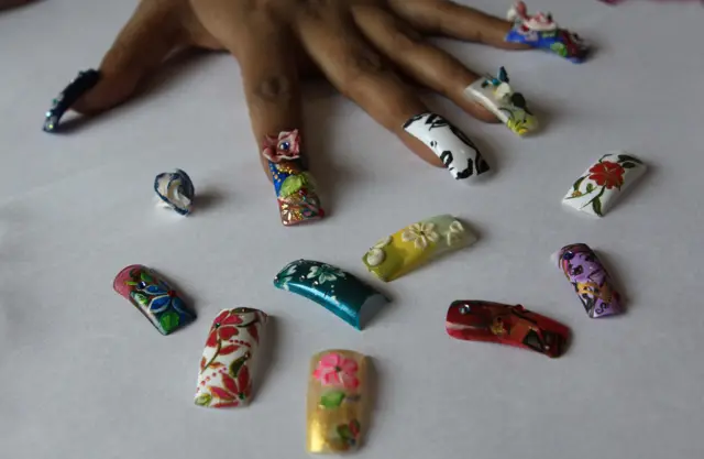 Fake nails in New Delhi, India (archive shot)