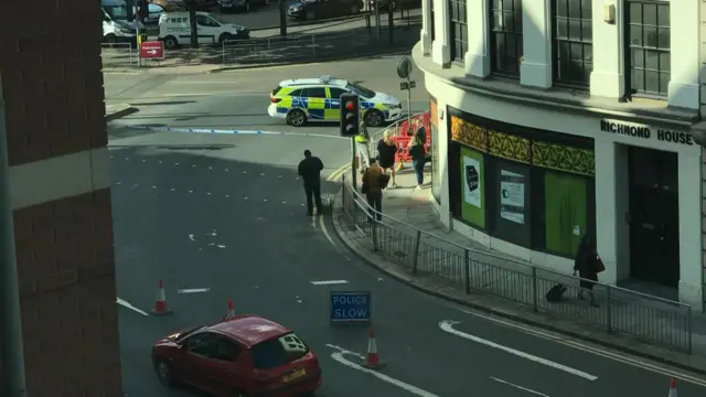 Road closure in Nottingham