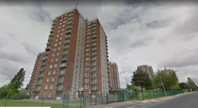 The tower blocks in Grimsby