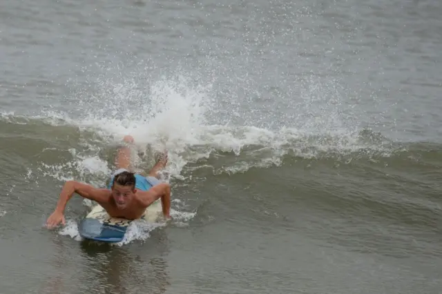 Surfer on wave