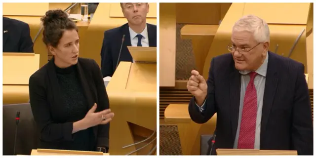 Rural Affairs Minister Mairi Gougeon and Lib Dem MSP Mike Rumbles