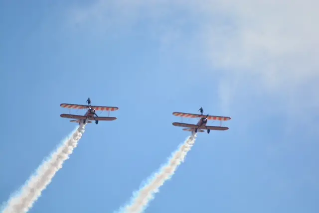 Jersey air display two aircraft with acrobats