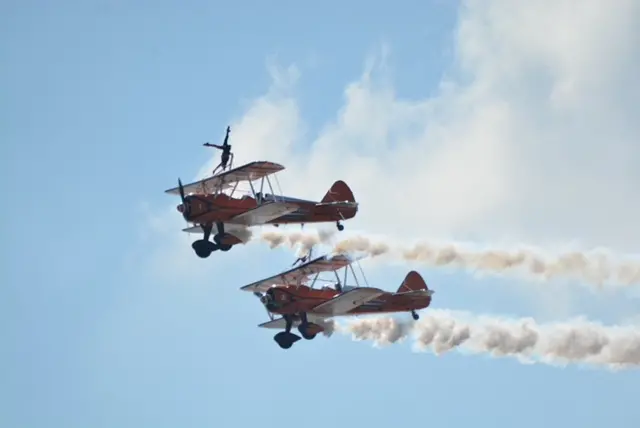 Jersey air display two aircraft with acrobats