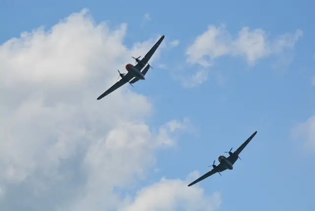 Jersey air display two planes in flight