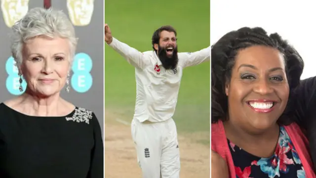 Dame Julie Walters, Moeen Ali and Alison Hammond