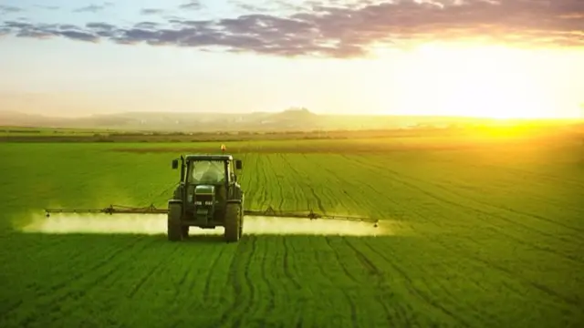 Tractor on a farm