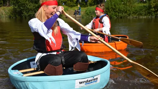 Coracles being raced