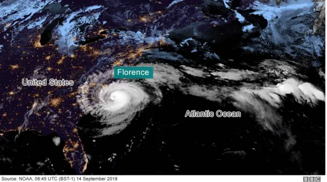 Satellite image of Hurricane Florence