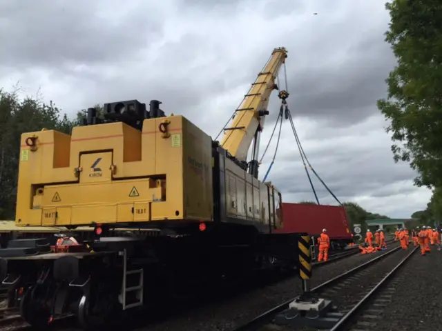 Derailed wagons