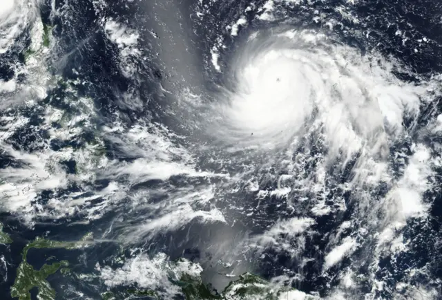 Satellite image of Super Typhoon Mangkhut approaching the Philippines