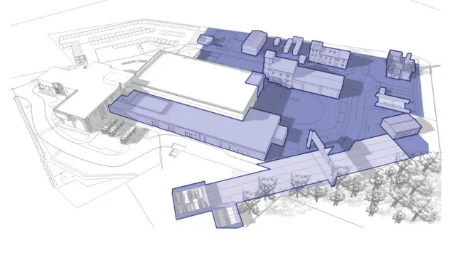 Sketch of the planned new fire training centre