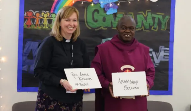 The Archbishop of York, Dr John Sentamu during a previous visit to the school