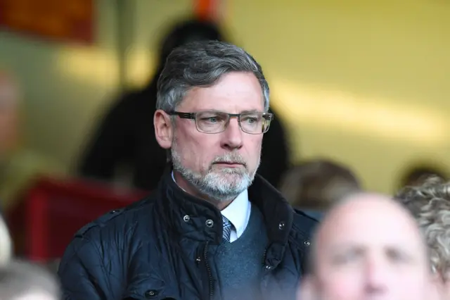 Hearts manager Craig Levein in the stand at Fir Park