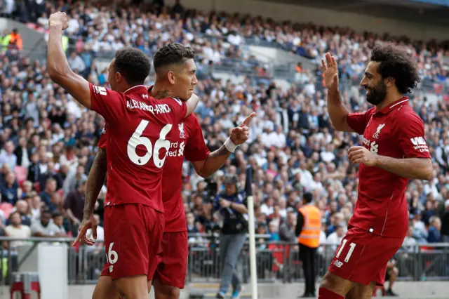 Roberto Firmino celebrates