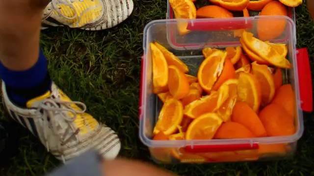 Football orange segments