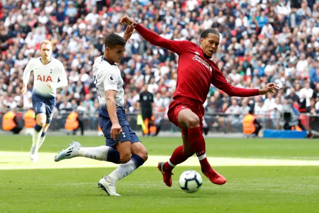 Erik Lamela and Virjil van Dijk