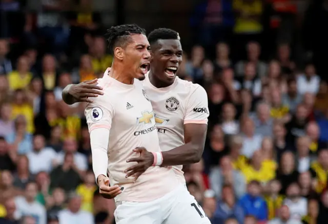 Chris Smalling and Paul Pogba