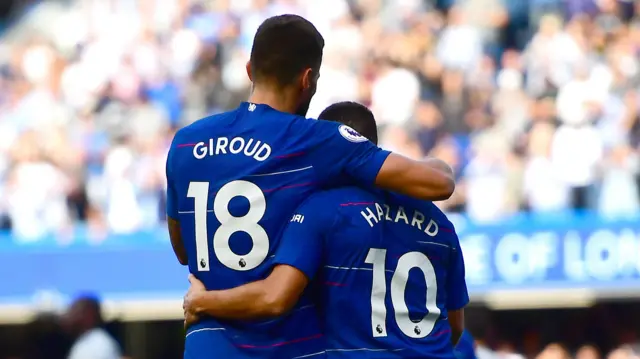 Olivier Giroud and Eden Hazard