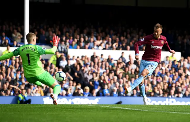 Jordan Pickford and Andriy Yarmolenko