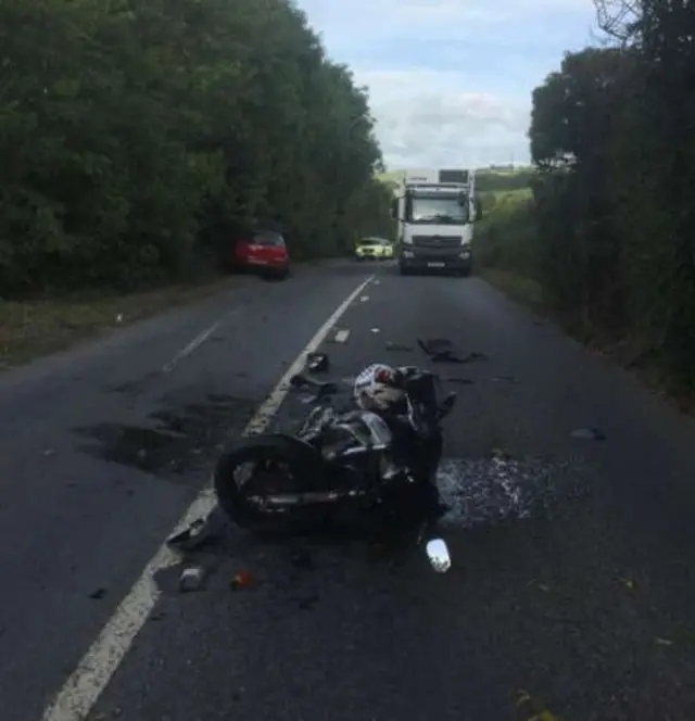 Bike crash in Newton Abbot