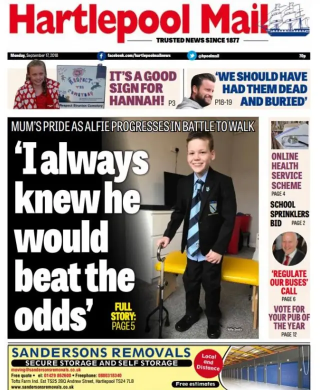 Hartlepool Mail front page