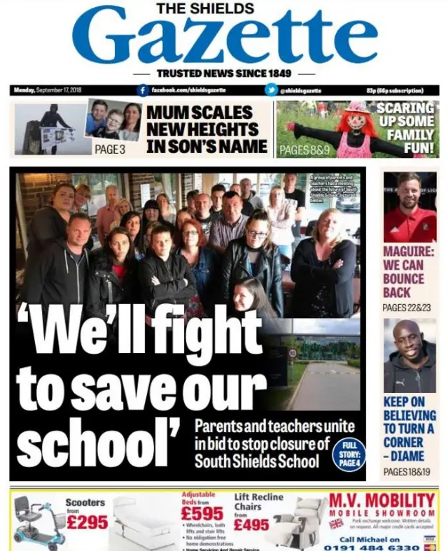 Shields Gazette front page