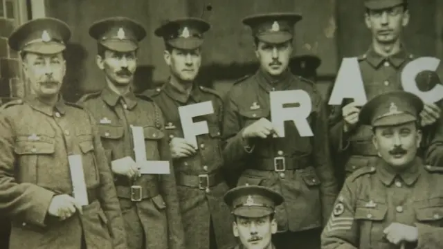 Photo of servicemen from Ilfracombe who volunteered to fight in the World War One