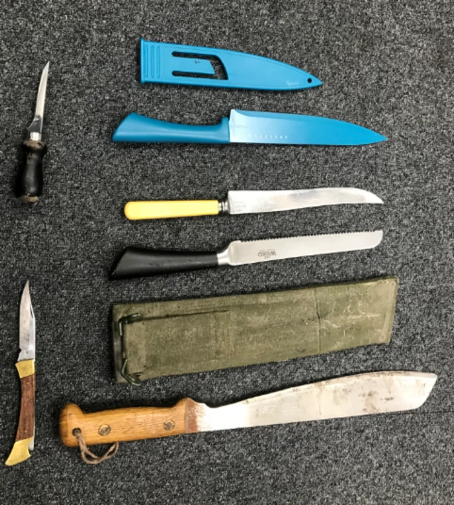 Knives handed in previously