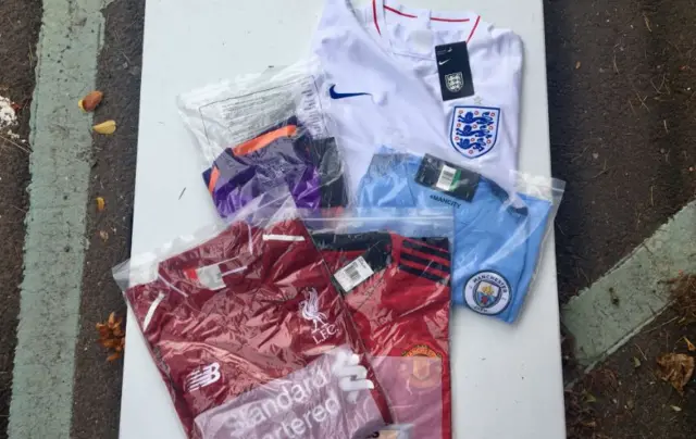 Fake football shirts