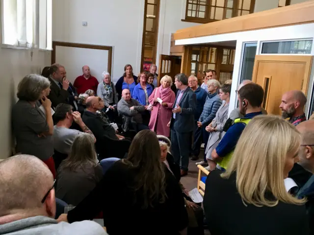 Residents confronting Newcastle City Council at Fenham Library