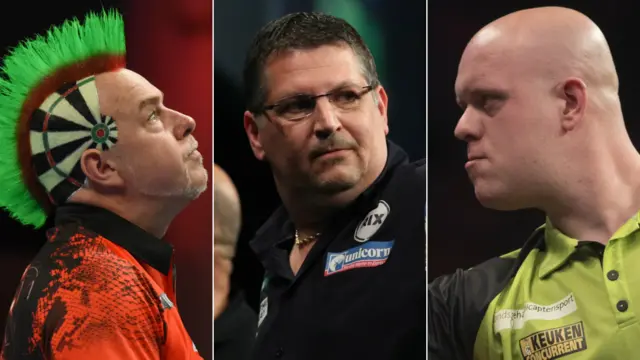 Peter Wright, Gary Anderson and Michael van Gerwen