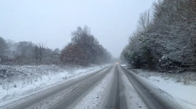 Snow on road