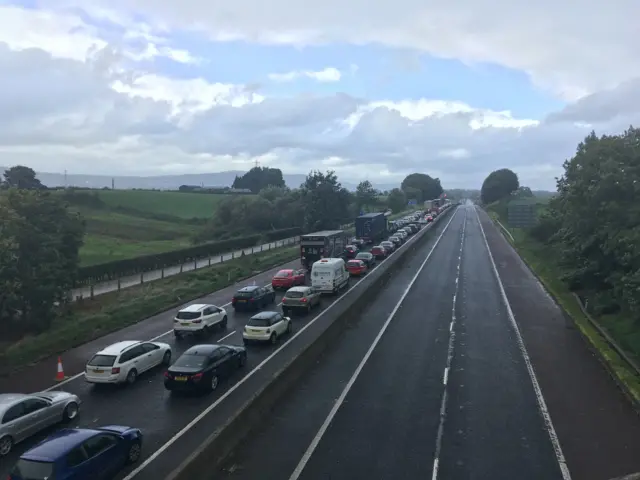 M1 tailbacks during Storm Ali