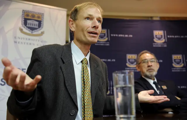 Sean Davison speaks about helping his terminally ill mother die at the University of the Western Cape on May 4, 2012 in Cape Town, South Africa. Davison was convicted in New Zealand in 2011 for the assisted suicide of his of his mother in 2006 and served five-month of house arrest