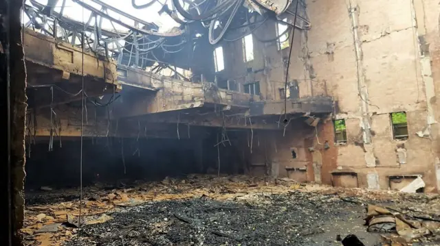 Inside, after the fire