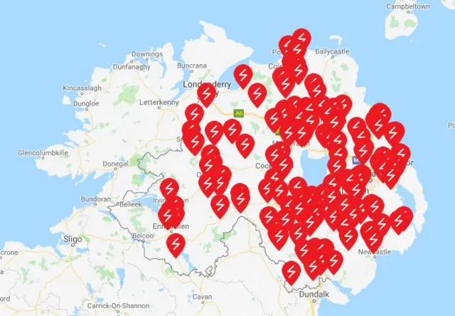 Power cuts because of Storm Ali