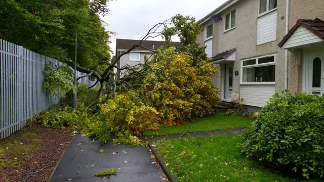 House in East Kilbride during Storm Ali