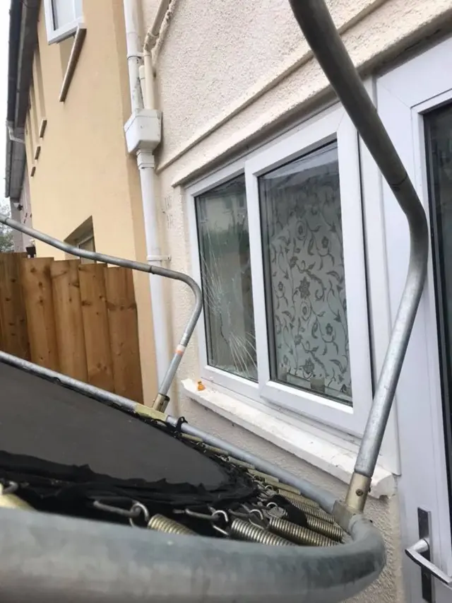 Trampoline damage to window