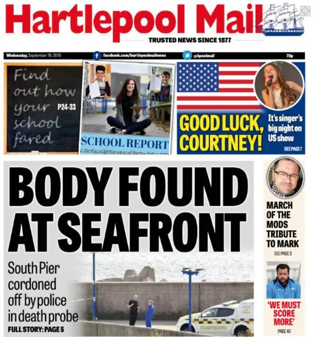 Hartlepool Mail front page