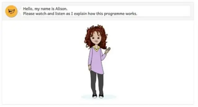 The assessments are introduced by a cartoon character named Alison