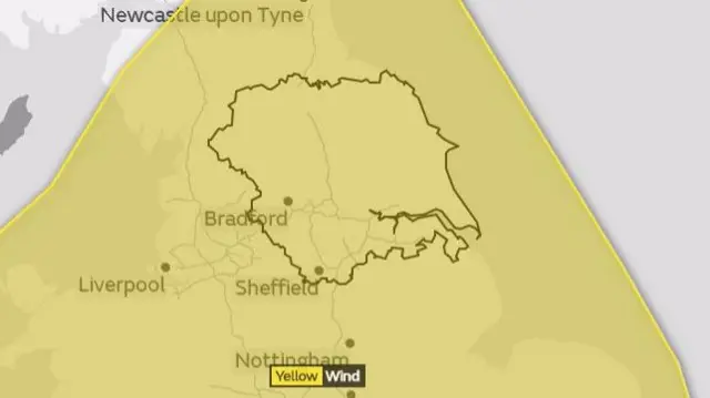 The yellow weather warning