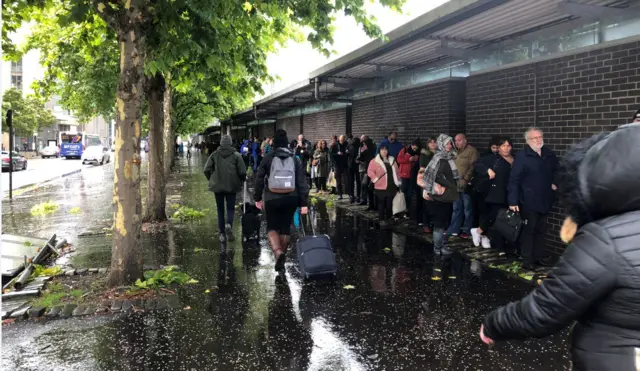 Comuters at Buchanan Street bus station