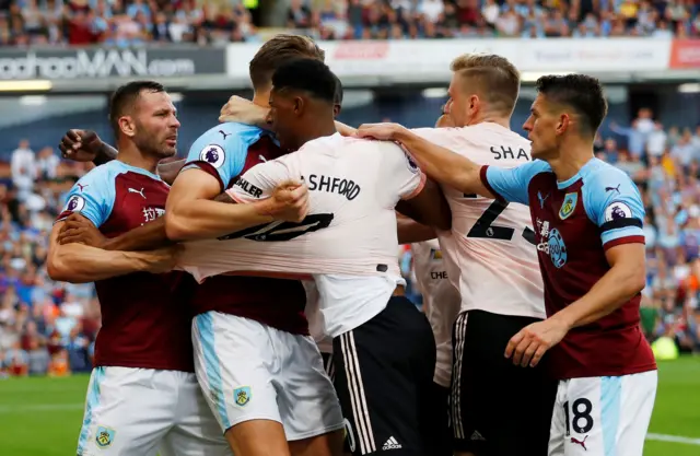 Phil Bardsley and Marcus Rashford