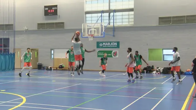 Plymouth Raiders players at practice