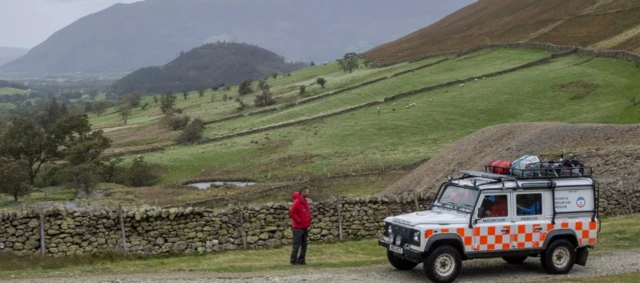 Landrover in valley