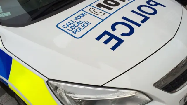 Bonnet of police car