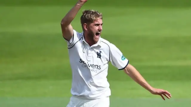 Warwickshire fast bowler Olly Stone